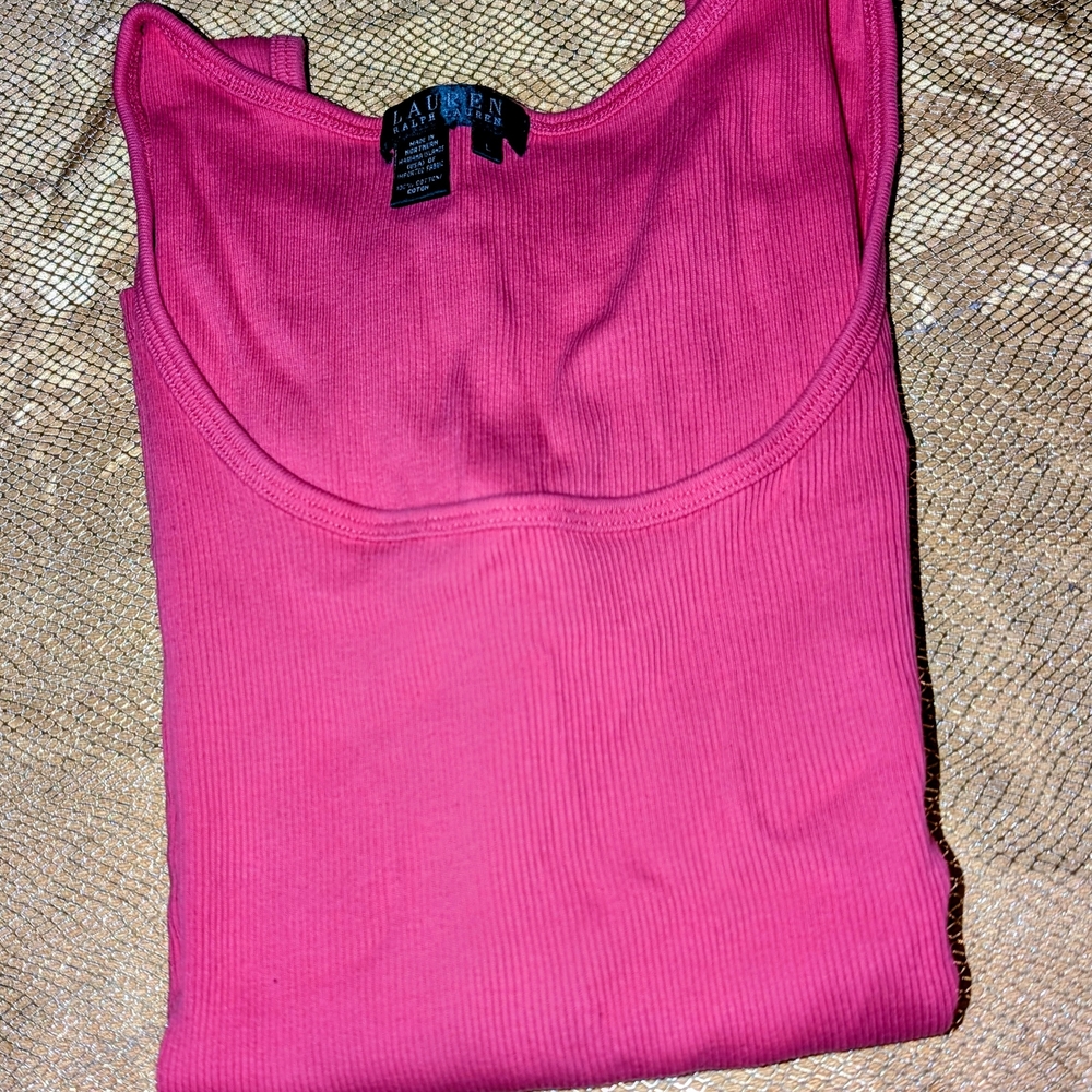 Ralph Lauren Vibrant Pink Ribbed Top